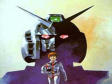 Amuro Ray with the Gundam in the background