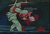 A Federation Mobile Suit fighting the Red Comet